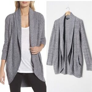 BAREFOOT DREAMS Cozychic Lite Circle Cardigan Size XS/SGraphite Gray Soft Pocket